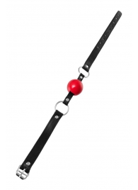 Красный кляп-шар на черных ремешках Anonymo - ToyFa - купить с доставкой в Петропавловске-Камчатском