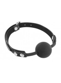 Черный силиконовый кляп-шарик на ремешках - Fetish Tentation - купить с доставкой в Петропавловске-Камчатском