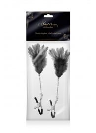 Зажимы для сосков с черными перьями Sweet Caress Feather Nipple Clumps - Sweet Caress - купить с доставкой в Петропавловске-Камчатском