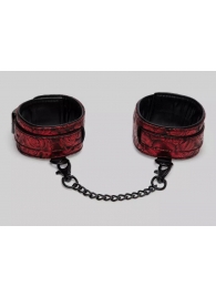 Красно-черные оковы Reversible Faux Leather Ankle Cuffs - Fifty Shades of Grey - купить с доставкой в Петропавловске-Камчатском