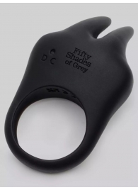 Черное эрекционное виброкольцо Sensation Rechargeable Vibrating Rabbit Love Ring - Fifty Shades of Grey - в Петропавловске-Камчатском купить с доставкой