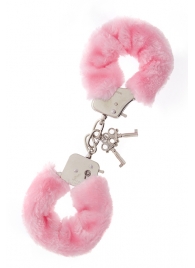 Металлические наручники с розовой меховой опушкой METAL HANDCUFF WITH PLUSH PINK - Dream Toys - купить с доставкой в Петропавловске-Камчатском