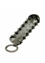 Дымчатая стимулирующая насадка с закрытой головкой SAMURAI PENIS SLEEVE BLACK - 14,5 см. - NMC - в Петропавловске-Камчатском купить с доставкой
