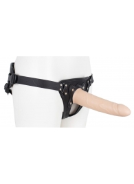 Пустотелый страпон Harness CLASSIC с бандажом - 19,5 см. - LOVETOY (А-Полимер) - купить с доставкой в Петропавловске-Камчатском