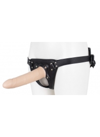 Пустотелый страпон Harness CLASSIC с бандажом - 19,5 см. - LOVETOY (А-Полимер) - купить с доставкой в Петропавловске-Камчатском