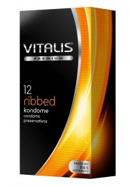 Ребристые презервативы VITALIS PREMIUM ribbed - 12 шт. - Vitalis - купить с доставкой в Петропавловске-Камчатском