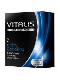 Презервативы VITALIS PREMIUM delay   cooling с охлаждающим эффектом - 3 шт. - Vitalis - купить с доставкой в Петропавловске-Камчатском