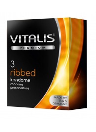 Ребристые презервативы VITALIS PREMIUM ribbed - 3 шт. - Vitalis - купить с доставкой в Петропавловске-Камчатском