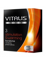 Презервативы VITALIS PREMIUM stimulation   warming с согревающим эффектом - 3 шт. - Vitalis - купить с доставкой в Петропавловске-Камчатском