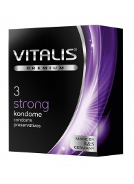 Презервативы с утолщенной стенкой VITALIS PREMIUM strong - 3 шт. - Vitalis - купить с доставкой в Петропавловске-Камчатском