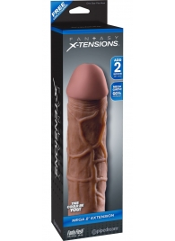 Коричневая насадка Mega 2  Extension - 20,3 см. - Pipedream - в Петропавловске-Камчатском купить с доставкой
