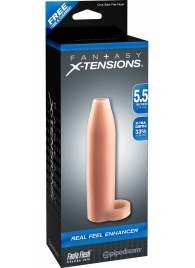 Насадка-расширитель с кольцом для подхвата мошонки Real Feel Enhancer - 14 см. - Pipedream - в Петропавловске-Камчатском купить с доставкой