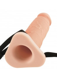Телесный реалистичный фаллоимитатор с полостью Silicone Hollow Extension - 20 см. - Pipedream - купить с доставкой в Петропавловске-Камчатском