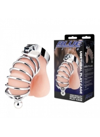 Серебристая клетка для члена Urethral Play Cage - BlueLine - купить с доставкой в Петропавловске-Камчатском