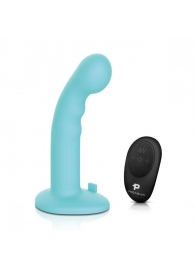 Голубая изогнутая насадка 6in Remote Control Ripple P-Spot G-Spot на черных трусиках - 16 см. - Pegasus - купить с доставкой в Петропавловске-Камчатском