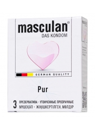Супертонкие презервативы Masculan Pur - 3 шт. - Masculan - купить с доставкой в Петропавловске-Камчатском
