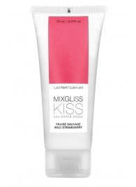 Смазка на водной основе Mixgliss Kiss с ароматом земляники - 70 мл. - Mixgliss - купить с доставкой в Петропавловске-Камчатском