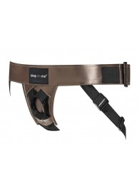 Бронзовый пояс для насадок Curious Harness - Strap-on-me - купить с доставкой в Петропавловске-Камчатском