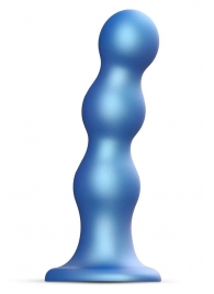 Голубая насадка Strap-On-Me Dildo Plug Balls size L - Strap-on-me - купить с доставкой в Петропавловске-Камчатском