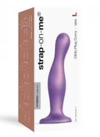 Фиолетовая насадка Strap-On-Me Dildo Plug Curvy size L - Strap-on-me - купить с доставкой в Петропавловске-Камчатском