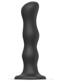 Черная насадка Strap-On-Me Dildo Geisha Balls size M - Strap-on-me - купить с доставкой в Петропавловске-Камчатском