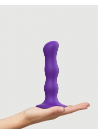Фиолетовая насадка Strap-On-Me Dildo Geisha Balls size M - Strap-on-me - купить с доставкой в Петропавловске-Камчатском