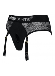 Черные трусики для насадок Diva Lingerie Harness - size L - Strap-on-me - купить с доставкой в Петропавловске-Камчатском