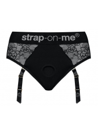 Черные трусики для насадок Diva Lingerie Harness - size L - Strap-on-me - купить с доставкой в Петропавловске-Камчатском