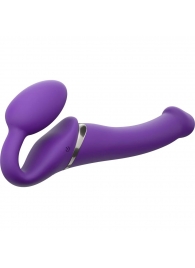 Фиолетовый безремневой вибрострапон Vibrating Bendable Strap-On - size L - Strap-on-me - купить с доставкой в Петропавловске-Камчатском