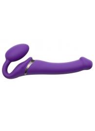 Фиолетовый безремневой вибрострапон Vibrating Bendable Strap-On - size L - Strap-on-me - купить с доставкой в Петропавловске-Камчатском
