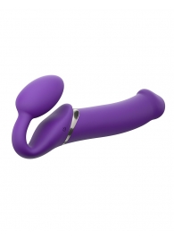 Фиолетовый безремневой вибрострапон Silicone Bendable Strap-On - size XL - Strap-on-me - купить с доставкой в Петропавловске-Камчатском