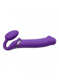 Фиолетовый безремневой вибрострапон Silicone Bendable Strap-On - size XL - Strap-on-me - купить с доставкой в Петропавловске-Камчатском