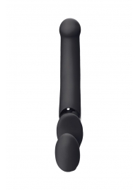 Черный безремневой вибрострапон Silicone Bendable Strap-On - size XL - Strap-on-me - купить с доставкой в Петропавловске-Камчатском