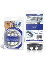 Кольцо на пенис SNAP COCK RING из искусственной кожи на клепках - BlueLine - в Петропавловске-Камчатском купить с доставкой