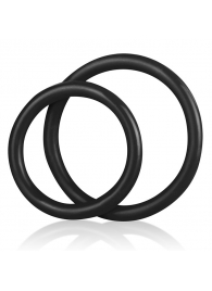 Набор из двух черных силиконовых колец разного диаметра SILICONE COCK RING SET - BlueLine - в Петропавловске-Камчатском купить с доставкой