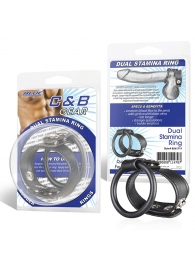 Двойное кольцо выносливости на пенис DUAL STAMINA RING - BlueLine - в Петропавловске-Камчатском купить с доставкой