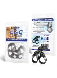 Разделитель мошонки из искусственной кожи на клепках 8 STYLE BALL DIVIDER - BlueLine - купить с доставкой в Петропавловске-Камчатском