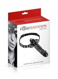 Черный кляп-фаллоимитатор Double Penis Gag - Fetish Tentation - купить с доставкой в Петропавловске-Камчатском