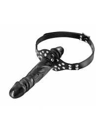 Черный кляп-фаллоимитатор Double Penis Gag - Fetish Tentation - купить с доставкой в Петропавловске-Камчатском