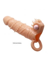 Телесная удлиняющая вибронасадка Penis Sleeve Connor - 17 см. - Baile - в Петропавловске-Камчатском купить с доставкой
