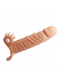 Телесная удлиняющая вибронасадка Penis Sleeve Connor - 17 см. - Baile - в Петропавловске-Камчатском купить с доставкой