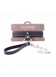 Узкий однослойный ошейник с поводком - Crazy Handmade - купить с доставкой в Петропавловске-Камчатском