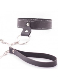 Узкий однослойный ошейник с поводком - Crazy Handmade - купить с доставкой в Петропавловске-Камчатском