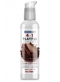 Массажный гель 4-в-1 Chocolate Sensation с ароматом шоколада - 118 мл. - Swiss navy - купить с доставкой в Петропавловске-Камчатском