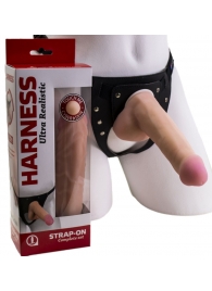 Страпон Harness из двух предметов: трусики с плугом и насадка-фаллос - 17 см. - LOVETOY (А-Полимер) - купить с доставкой в Петропавловске-Камчатском