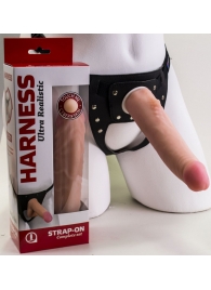 Реалистичный страпон Harness из трусиков и насадки-фаллоса - 18,5 см. - LOVETOY (А-Полимер) - купить с доставкой в Петропавловске-Камчатском