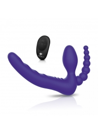 Фиолетовый безремневой страпон с пультом ДУ 7’’ Remote Control Strapless - 24 см. - Pegasus - купить с доставкой в Петропавловске-Камчатском