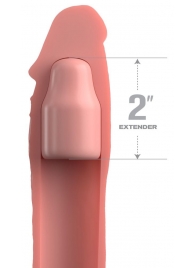 Телесная насадка-удлинитель 2 Inch Silicone X-tension with Strap - 20,3 см. - Pipedream - в Петропавловске-Камчатском купить с доставкой