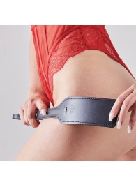 Черная кожаная шлепалка SitaBlack - 30 см. - Sitabella - купить с доставкой в Петропавловске-Камчатском