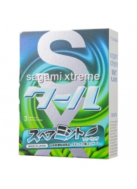 Презервативы Sagami Xtreme Mint с ароматом мяты - 3 шт. - Sagami - купить с доставкой в Петропавловске-Камчатском
